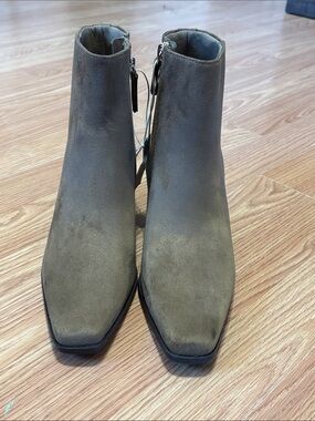 Old Navy Olive Green Suede Ankle Booties